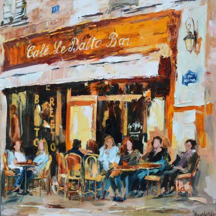 Painting Café Le Balto by Novokhatska Olga | Painting Figurative Oil Urban