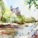 Peinture La Loire par Gutierrez | Tableau Impressionnisme Paysages Aquarelle