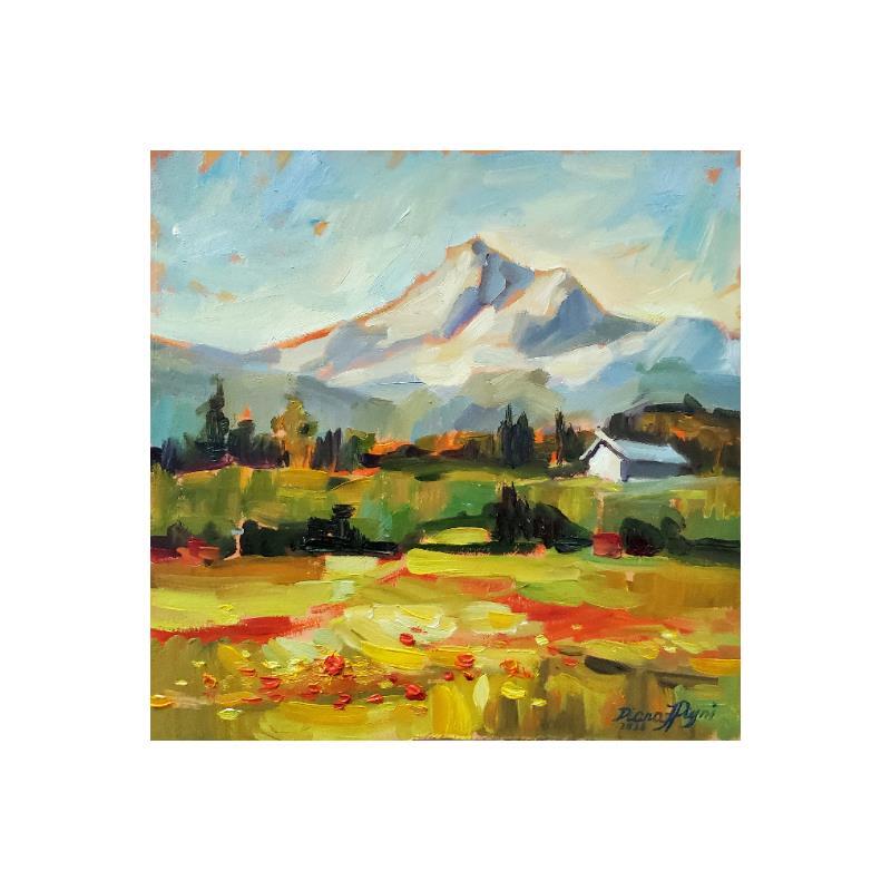 Painting Summer Mountainscape by Pigni Diana | Painting Figurative Landscapes Oil
