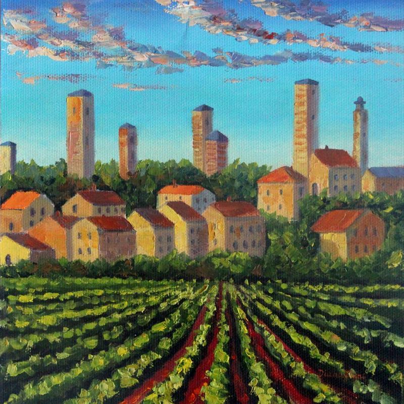 Painting Volterra by Pigni Diana | Painting Figurative Landscapes Oil