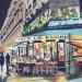 Painting Cafe de Flore by Brooksby | Painting Figurative Oil Acrylic