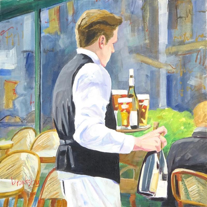 Painting Café Paris by Brooksby | Painting Figurative Oil Life style, Urban