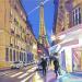 Painting La Tour Eiffel, rue de Monttessuy by Brooksby | Painting Figurative Landscapes Urban Life style Oil