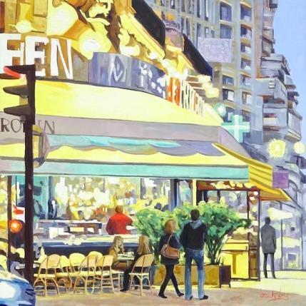 Painting Brasserie L'Européen by Brooksby | Painting Figurative Oil Landscapes, Life style, Urban