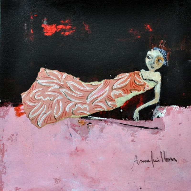 Painting Baigneuse by Guillon Anne | Painting Figurative Mixed Life style