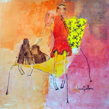 Painting Fauteuil jaune à fleurs by Guillon Anne | Painting Figurative Life style