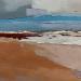 Peinture Mer grise à la fin d'été par PAPAIL | Tableau Figuratif Paysages Huile