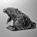 Gemälde Jaguar von Benchebra Karim | Gemälde Naive Kunst Alltagsszenen Tiere Schwarz & Weiß Zeichenkohle
