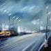 Painting Speedy night by Guillet Jerome | Painting Figurative Acrylic Urban