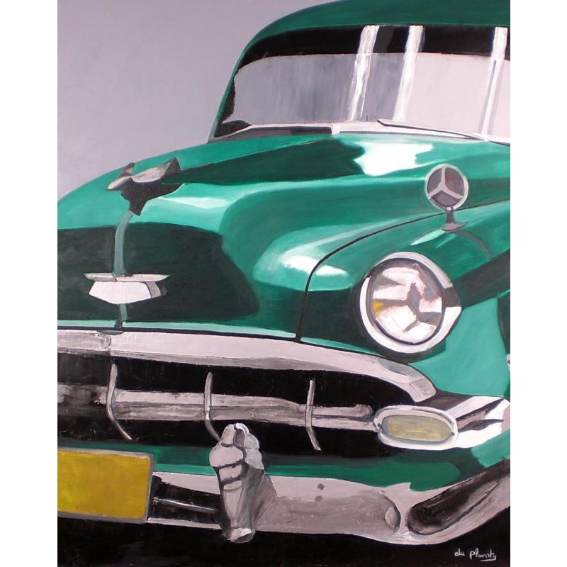 Painting Voiture verte by Du Planty Anne | Painting Figurative Life style Acrylic
