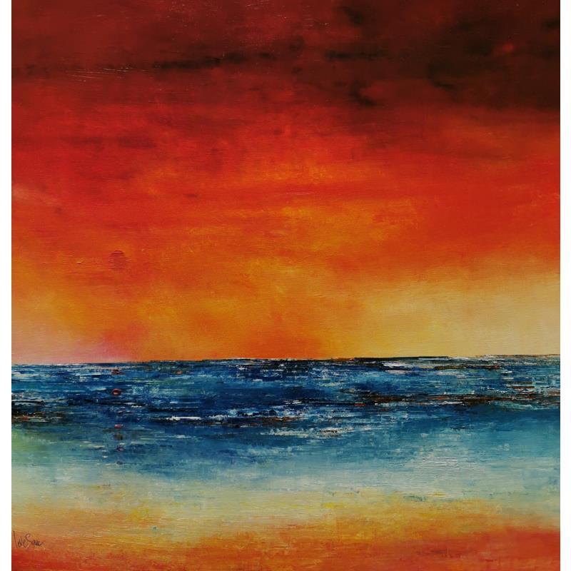 Gemälde Lumière du couchant von Levesque Emmanuelle | Gemälde Figurativ Landschaften Marine Öl