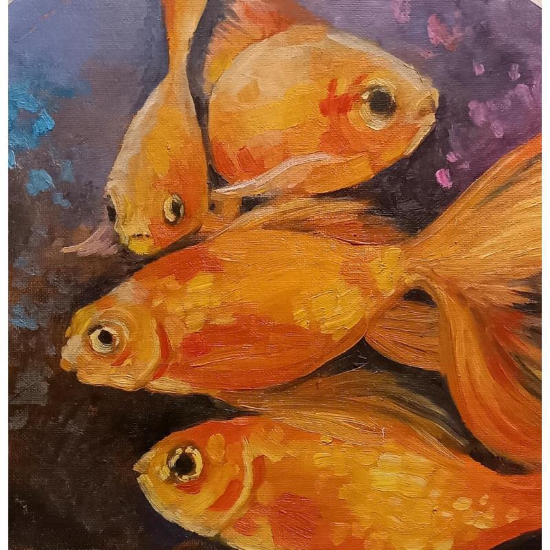 Painting Red fish by Parisotto Alice | Painting Figurative Oil Animals