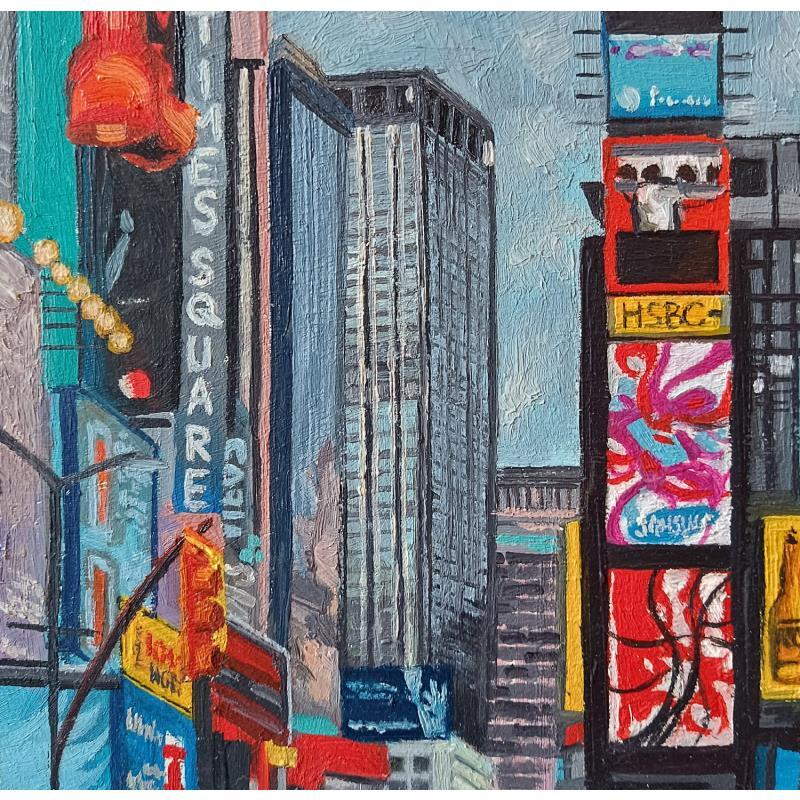 Painting Times square colors by Parisotto Alice | Painting Figurative Oil, Wood Landscapes