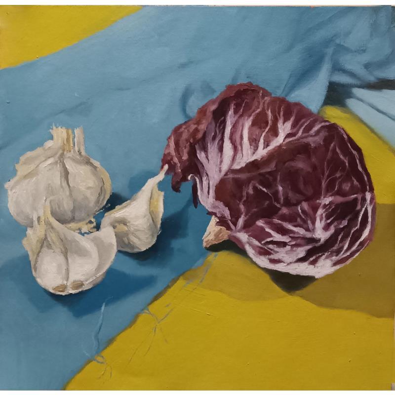 Painting Purple vein by Parisotto Alice | Painting Figurative Oil Pop icons, still-life