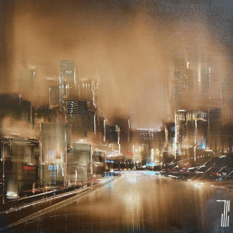 Painting Browtown by Guillet Jerome | Painting Figurative Acrylic Urban