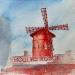 Painting Moulin rouge by Lida Khomykova | Painting Figurative Landscapes Watercolor