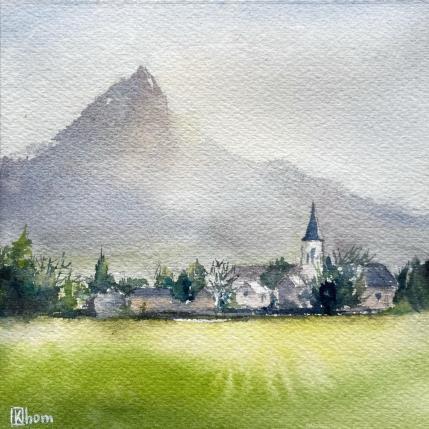 Painting Mountains by Lida Khomykova | Painting  Watercolor
