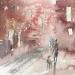 Gemälde Blizzard in city von Lida Khomykova | Gemälde Figurativ Urban Aquarell