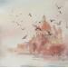 Painting Sunset Venice by Lida Khomykova | Painting Figurative Landscapes Watercolor