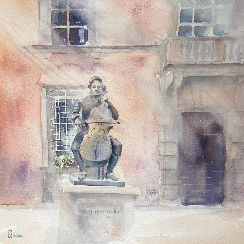 Painting Square in Venice by Lida Khomykova | Painting Figurative Urban Watercolor