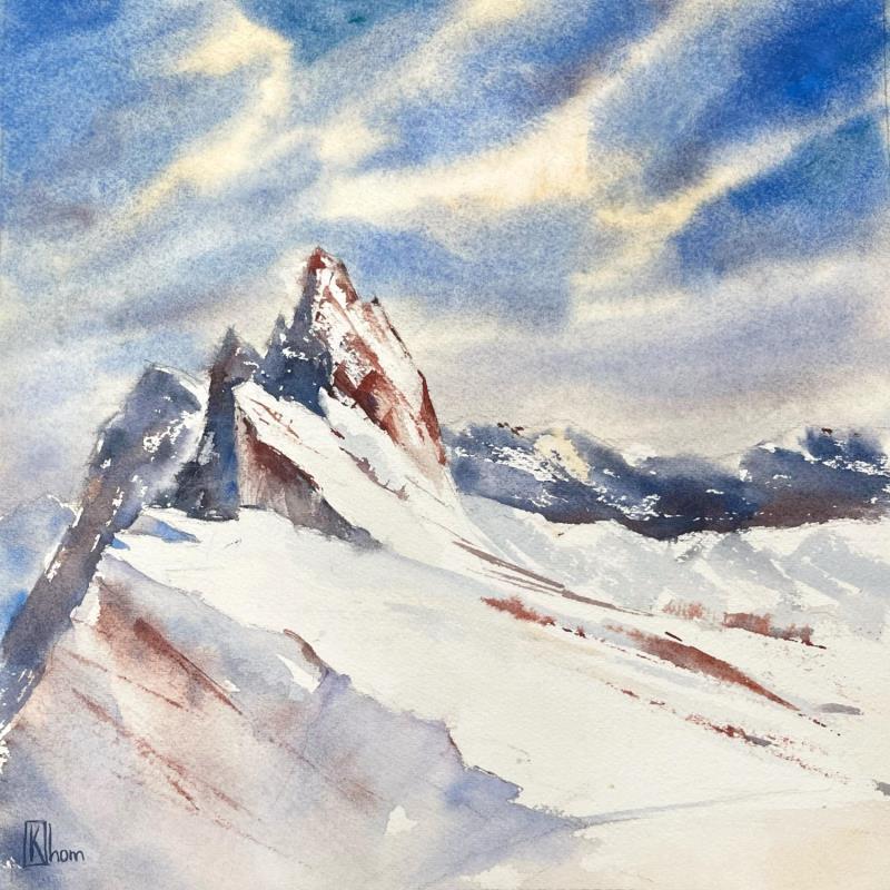 Painting Perks in the snow by Lida Khomykova | Painting Watercolor