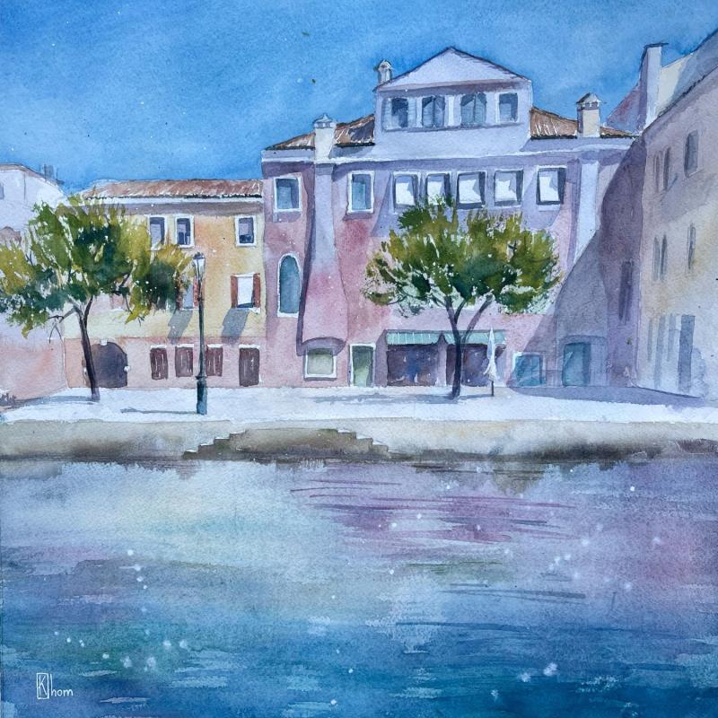 Painting Venice morning by Lida Khomykova | Painting Figurative Watercolor Landscapes