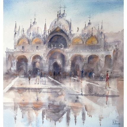 Painting Piazza San Marco by Artelida | Painting Figurative Watercolor Urban