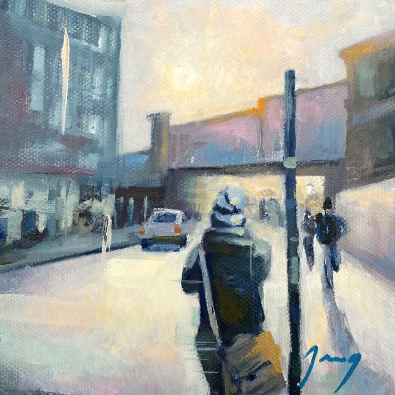 Painting rue londonienne by Jung François | Painting Figurative Oil Urban