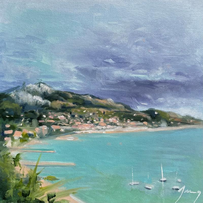 Painting la Côte d'Azur by Jung François | Painting Figurative Oil Landscapes, Marine, Pop icons