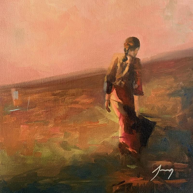 Painting Fille du désert by Jung François | Painting Figurative Oil Landscapes, Life style, Pop icons