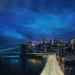 Painting Nuit new-yorkaise by Jung François | Painting Figurative Urban Oil