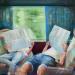 Painting Train voyageurs by Jung François | Painting Figurative Life style Oil