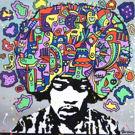 Peinture Hendrix par Fanny | Tableau Art Singulier bois Portraits