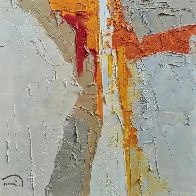 Painting Orange city by Tomàs | Painting Abstract Oil Urban