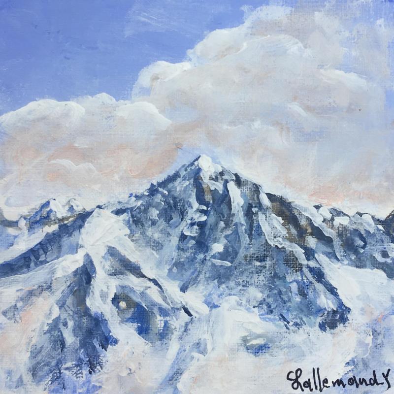 Painting Mont blanc by Lallemand Yves | Painting Figurative Acrylic, Oil Landscapes