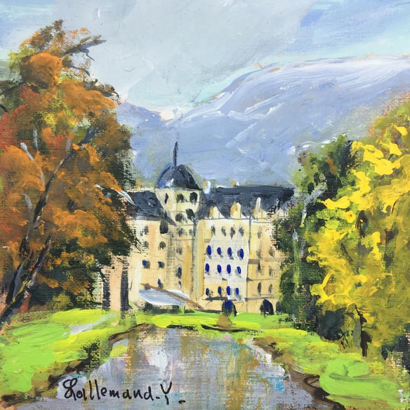 Painting Chateau de vizille by Lallemand Yves | Painting Figurative Acrylic, Oil Landscapes