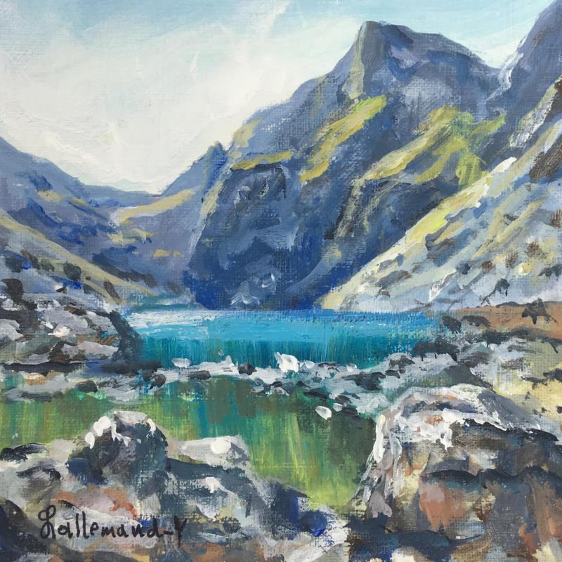 Painting LAC CROZET by Lallemand Yves | Painting Figurative Acrylic, Oil Landscapes