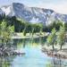 Gemälde Lac Achard von Lallemand Yves | Gemälde Figurativ Landschaften Öl Acryl