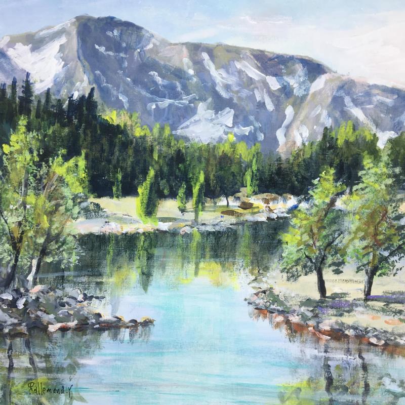 Painting Lac Achard by Lallemand Yves | Painting Figurative Acrylic, Oil Landscapes