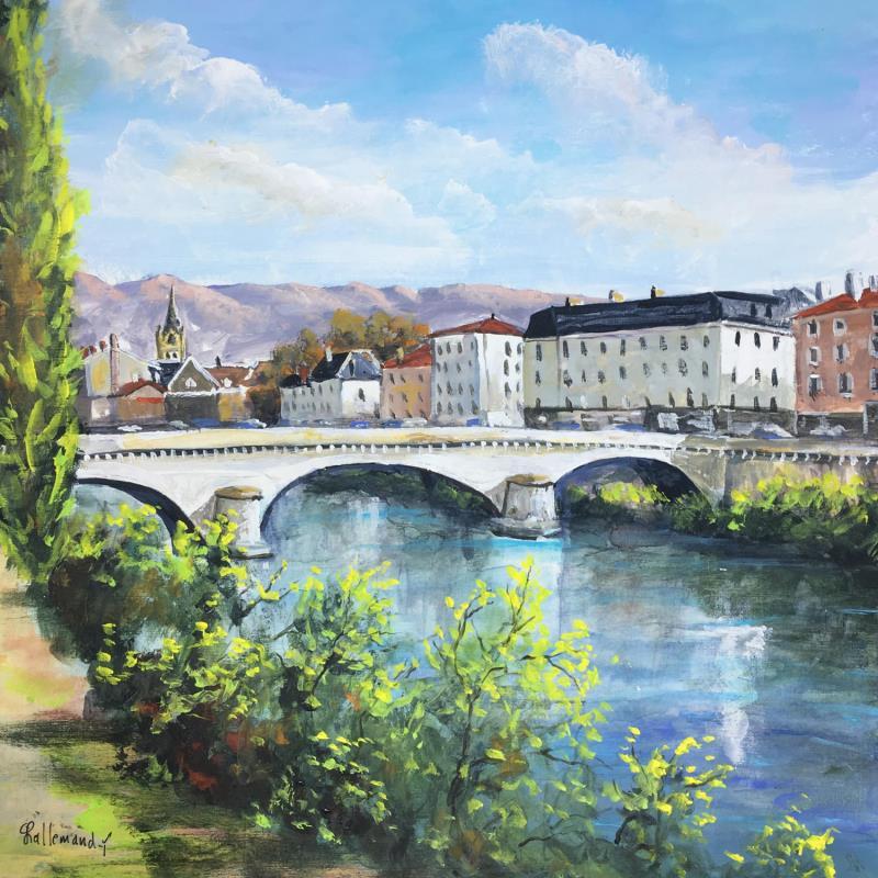 Painting Pont Marius Gontard by Lallemand Yves | Painting Figurative Acrylic, Oil Landscapes, Urban