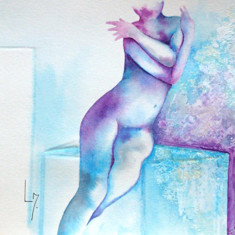 Painting Nu femme 182 Yohoi by Loussouarn Michèle | Painting Figurative Watercolor Nude