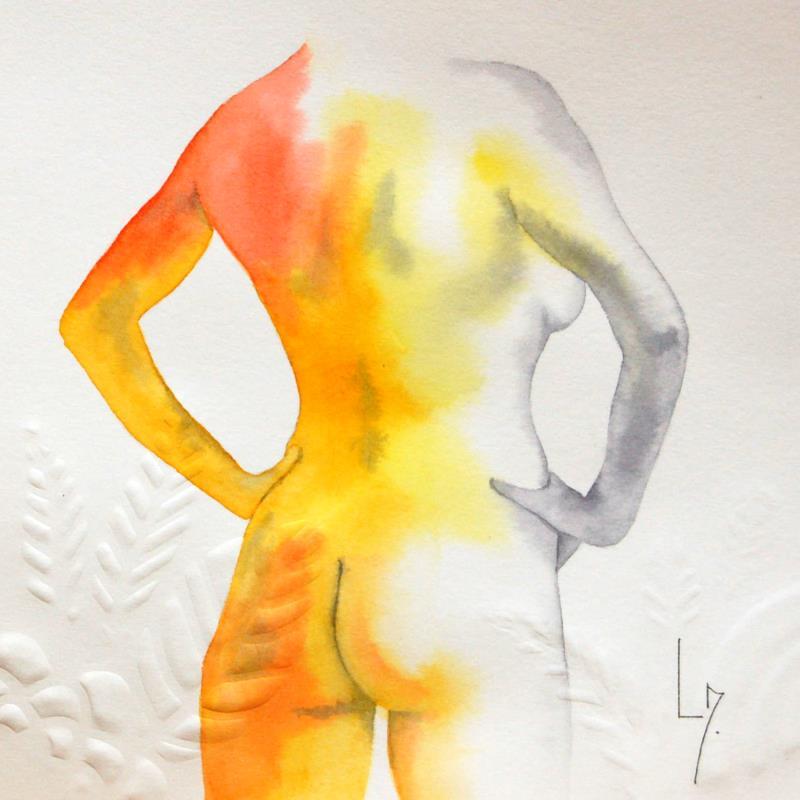 Painting Nu femme 183 Helen by Loussouarn Michèle | Painting Figurative Watercolor Nude