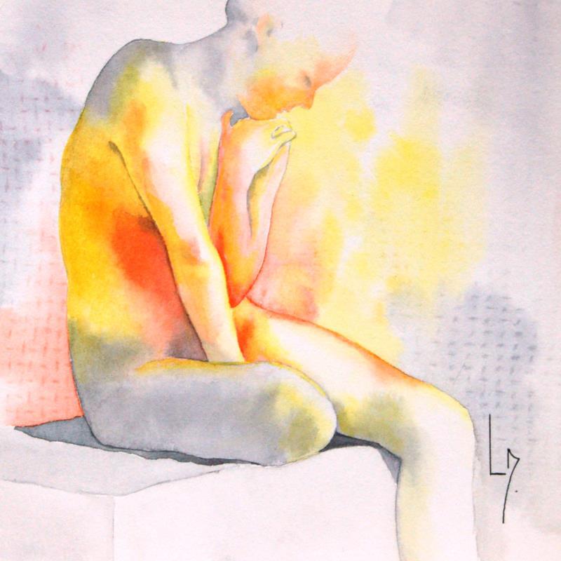 Painting Nu femme 186 Lilith by Loussouarn Michèle | Painting Figurative Watercolor Nude