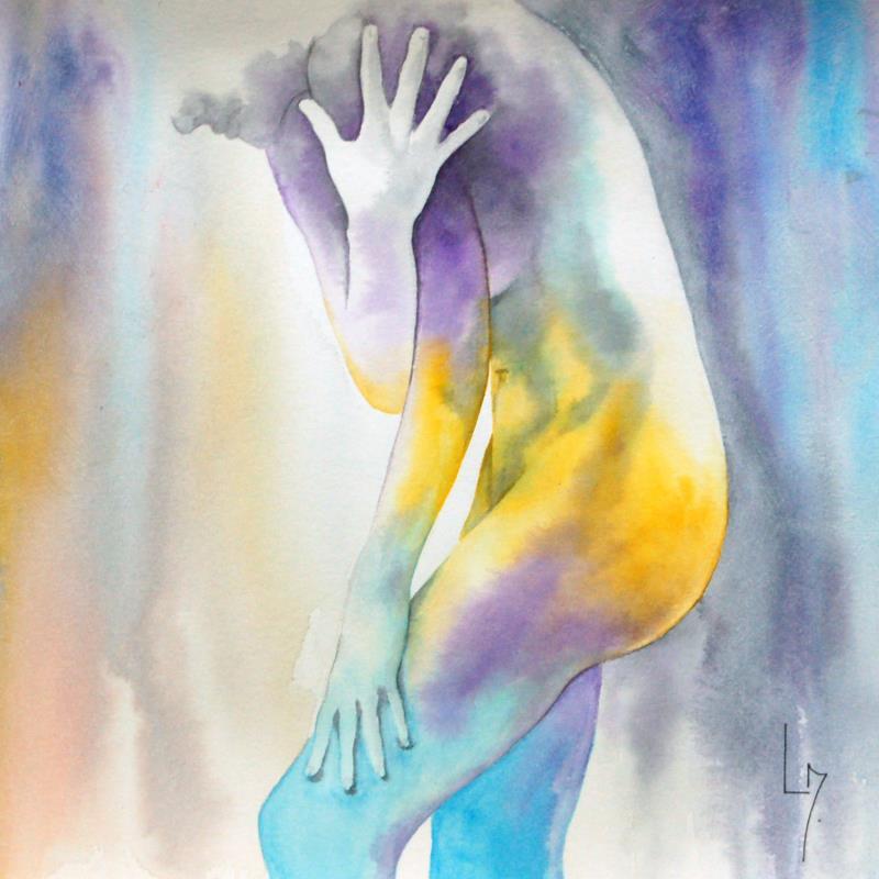Painting Nu femme 189 Mikym by Loussouarn Michèle | Painting Figurative Nude Watercolor