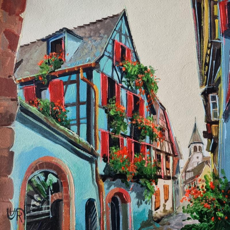 Peinture New day in Alsace par Rasa | Tableau Art naïf Acrylique Urbain