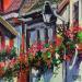 Painting Flowering shelters by Rasa | Painting Naive art Urban Acrylic