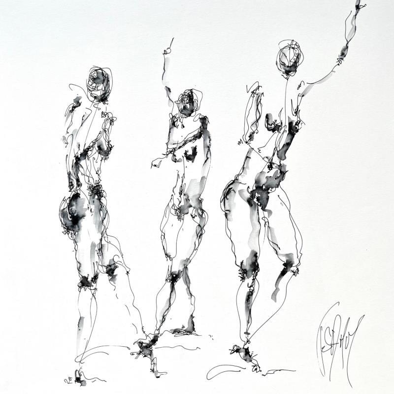 Painting Manon by Sahuc François | Painting Figurative Acrylic Nude