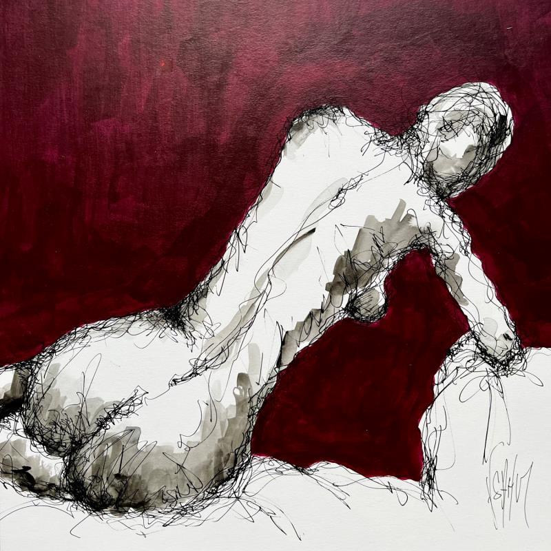 Painting Valentine by Sahuc François | Painting Figurative Acrylic, Oil Nude