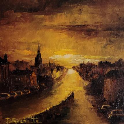 Painting Crépuscule  by Rochette Patrice | Painting Figurative Oil Urban