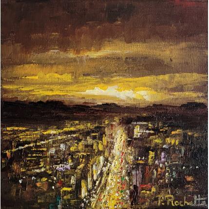 Painting City lights by Rochette Patrice | Painting Figurative Oil Urban